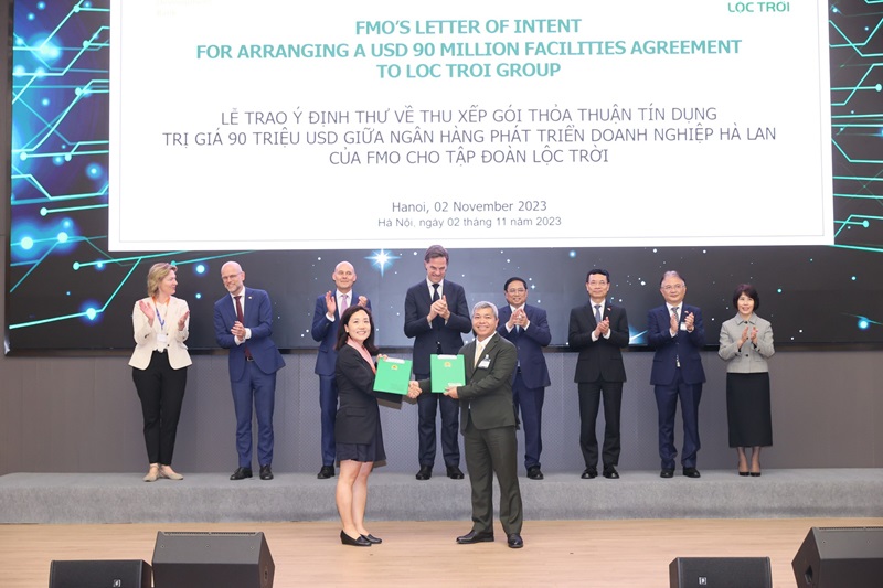 Công ty Cổ phần Tập đoàn Lộc Trời (LTG – UpCom) và Ngân hàng Phát triển Doanh nghiệp (Dutch Entrepreneurial Development Bank - FMO) vừa ký kết và trao đổi Ý định thư Tài trợ gói tín dụng 90 triệu USD.