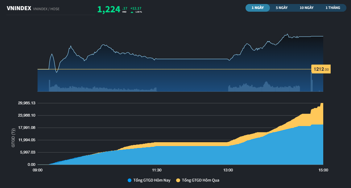 VN-Index hồi phục, HSC khớp lệnh kỷ lục cận kề phiên đấu giá quyền mua của HFIC