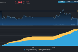 VN-Index điều chỉnh về sát 1.100 điểm