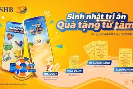 SHB tặng vàng SJC 999.9 cho khách hàng chơi game
