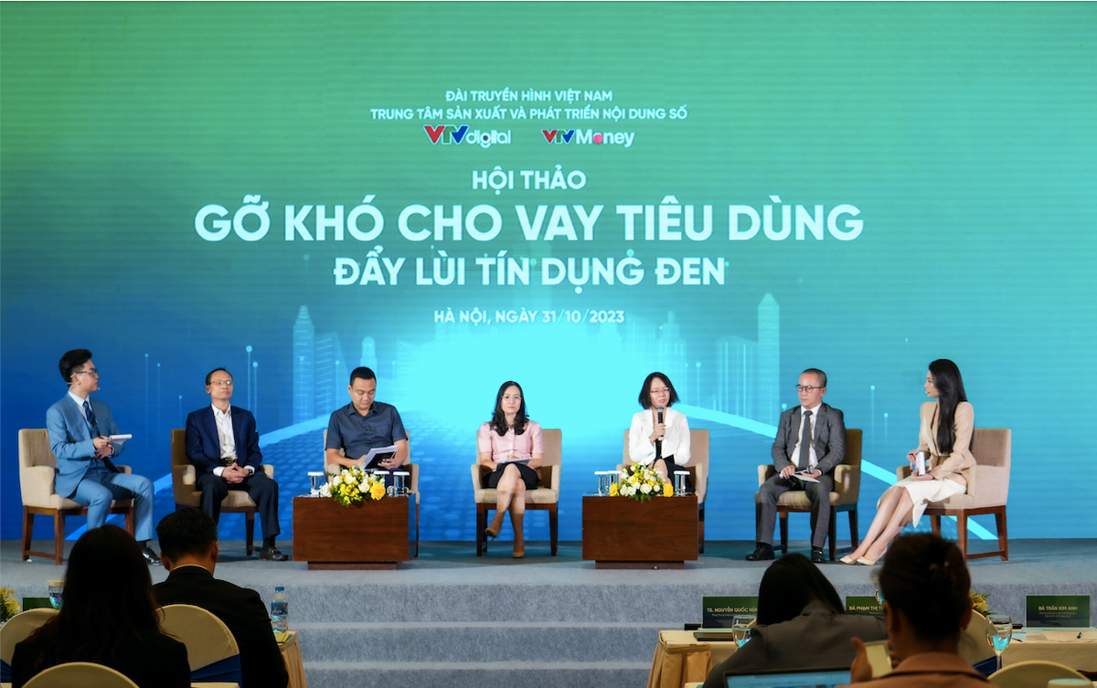 Toàn cảnh Hội thảo “Gỡ khó cho vay tiêu dùng - Đẩy lùi tín dụng đen”.