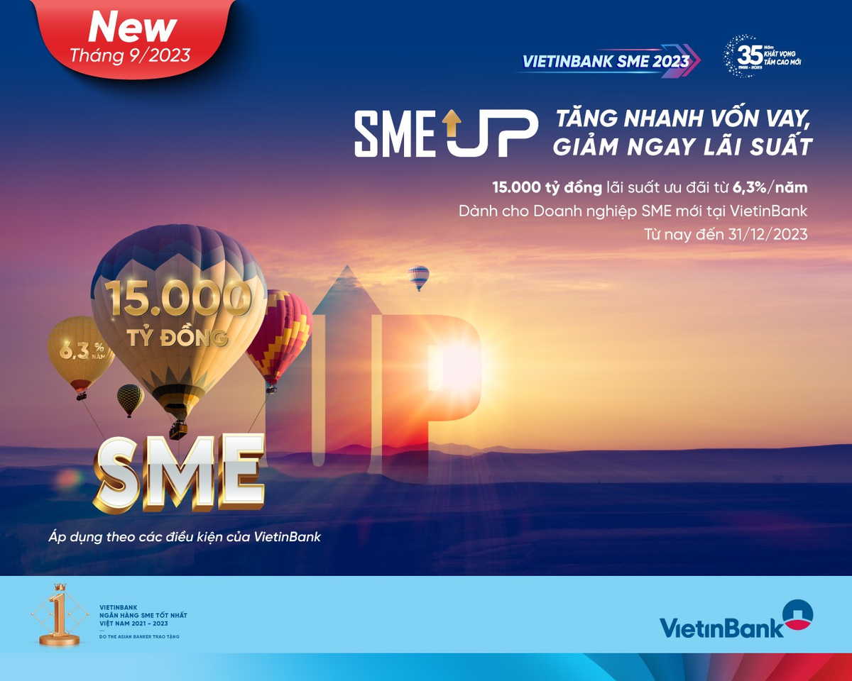 VietinBank tiếp tục giảm lãi suất cho vay doanh nghiệp vừa và nhỏ chỉ từ 6,3%.