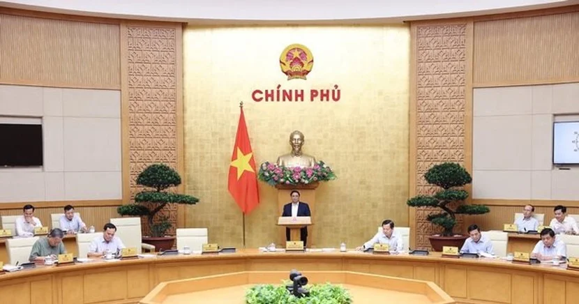 Thủ tướng Chính phủ chỉ đạo phiên họp thường kỳ tháng 4/2024. Ảnh VGP